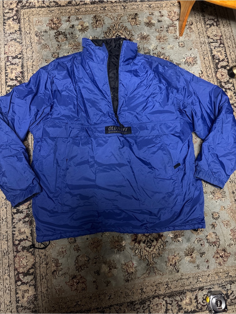 Old Navy Vintage 90s  EUC Blue Reversible Pullover Jacket Coat